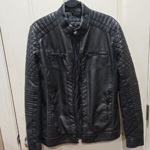 Buckle Black Quilted Leather Jacket